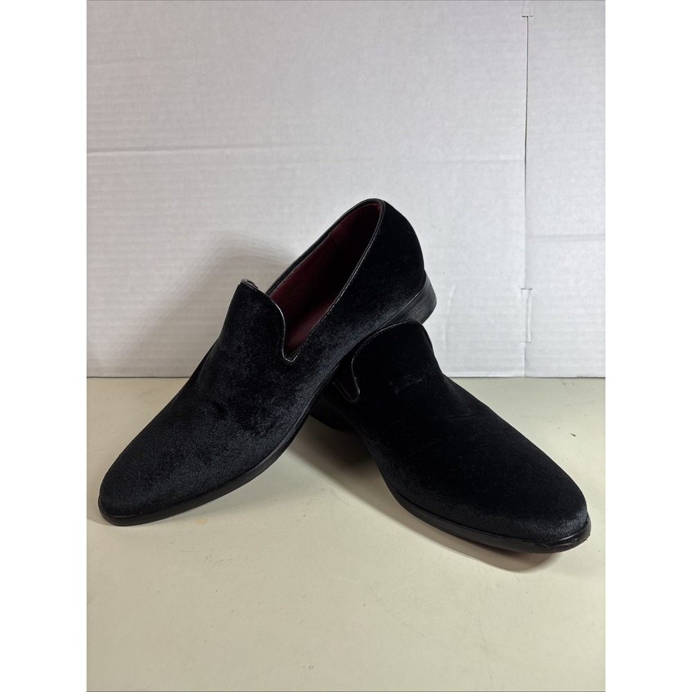 Alberto Fellini Loafers Mens 8.5 Black Velvet Tuxedo Dress Shoes Sparko-32 Slip